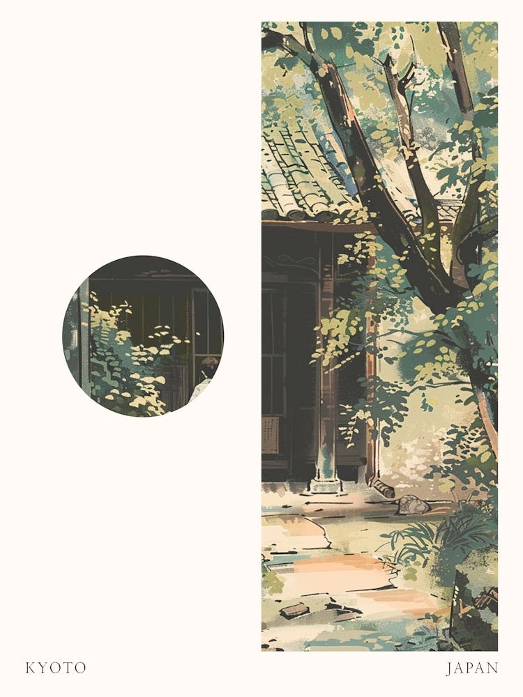 Kyoto Japan 5 Cut Out Travel Poster