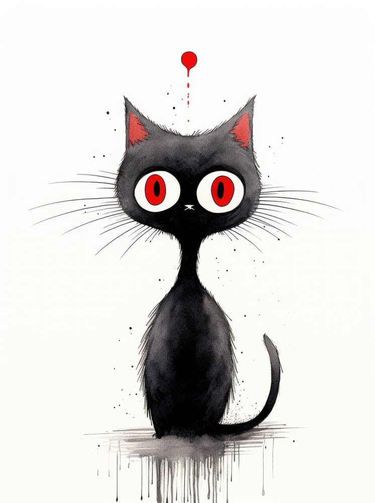 Black Cat With Red Eyes