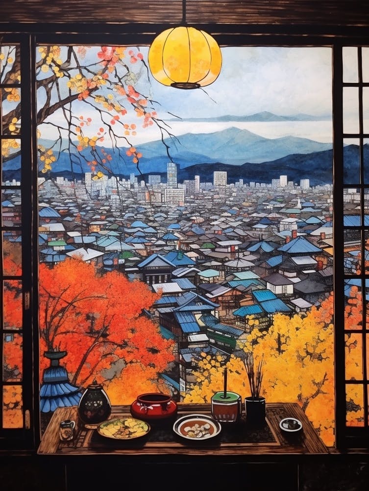 Winter Cityscape Kyoto Japan 1