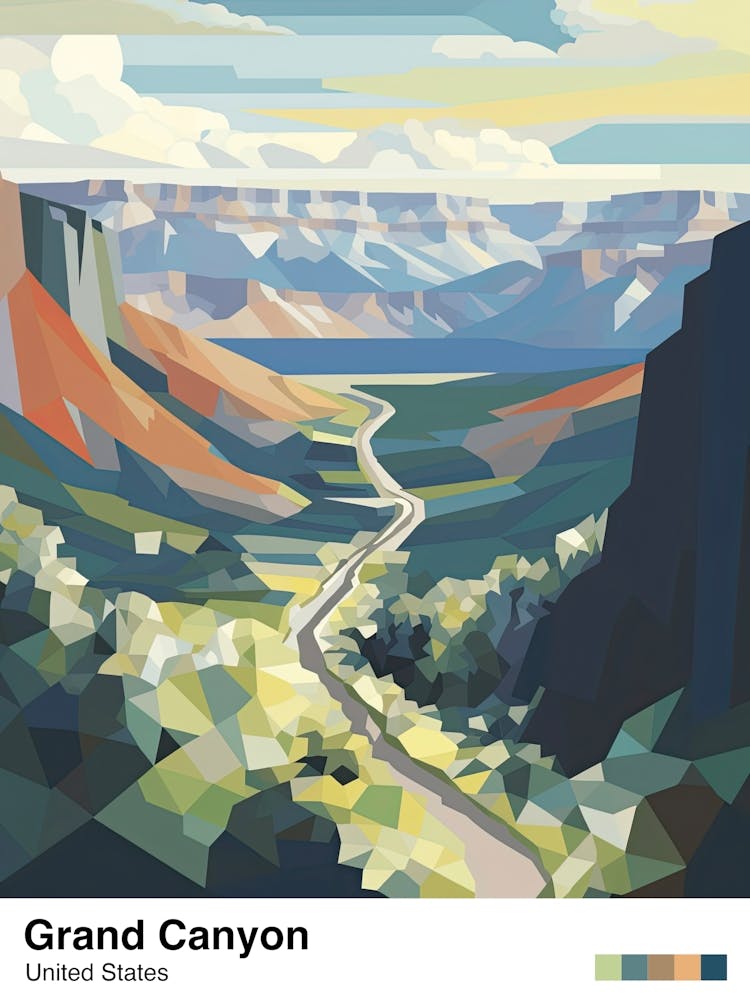 Grand Canyon   Geometric Vector Illustration 3 Poster