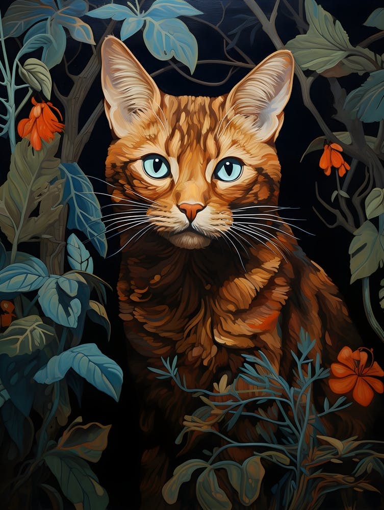 Contemporary Floral Cat 2