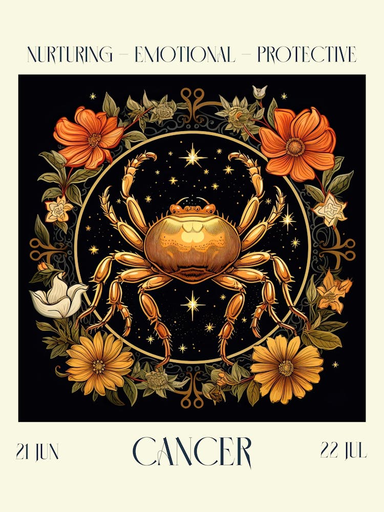 Cancer William Morris Zodiac Astral Sign