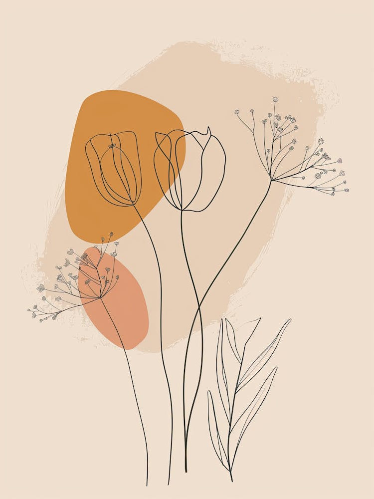 Granada Botanical Garden Boho Line Art