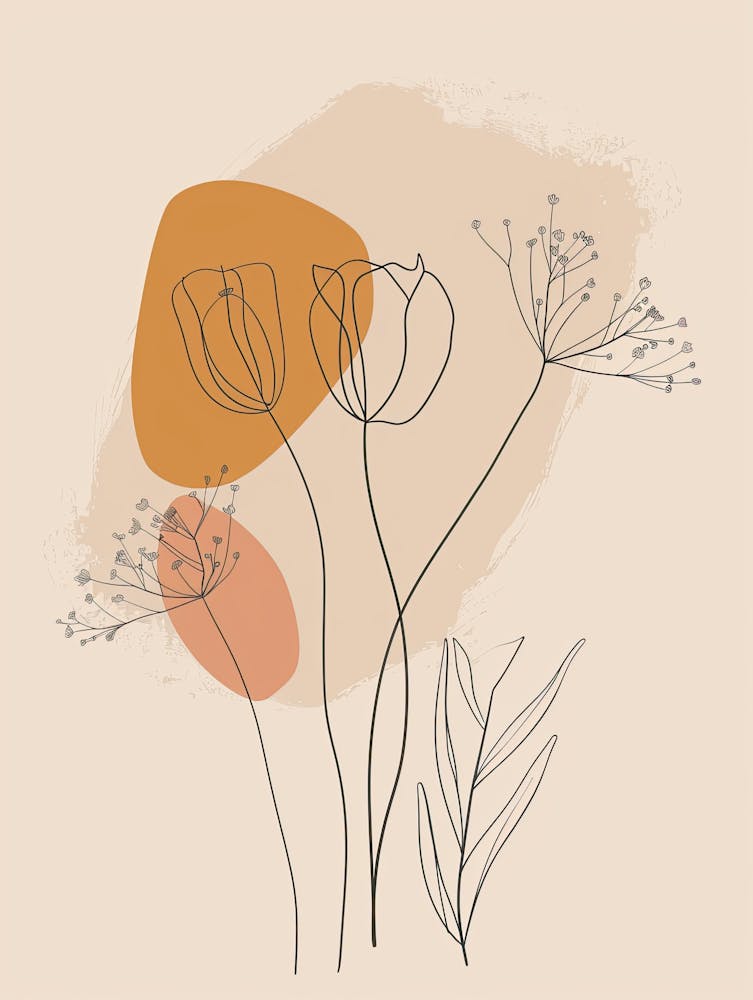 Granada Botanical Garden Boho Line Art