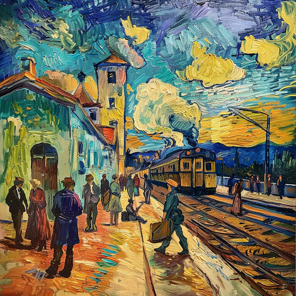 Van Gogh Style: Rail Station at Arles. 3