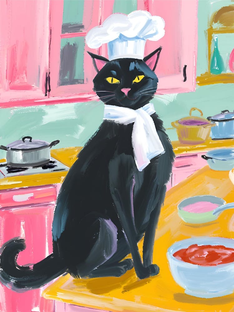 Chef Cat in the kitchen 1