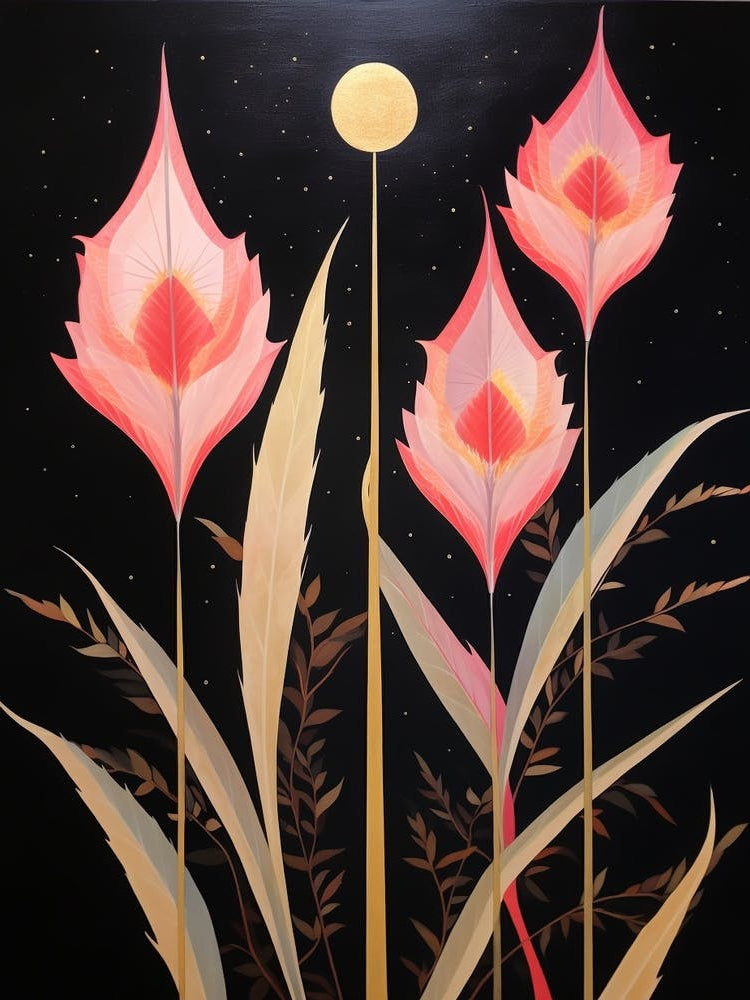 Gladiolus 2 Hilma Af Klint Inspired Flower Illustration