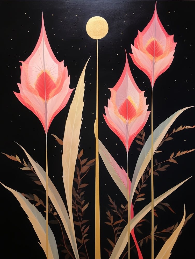 Gladiolus 2 Hilma Af Klint Inspired Flower Illustration
