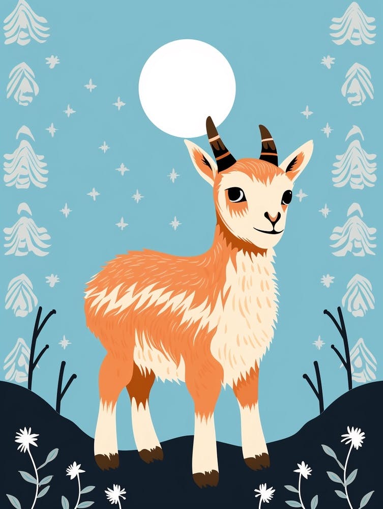 Baby Animal Illustration  Goat 8