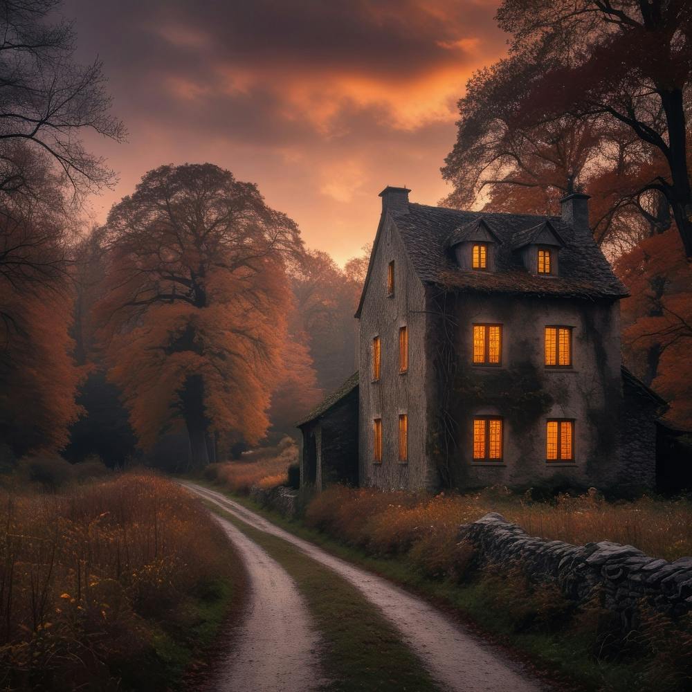 Old House At Sunset
