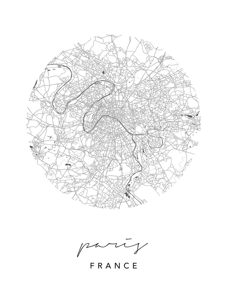 Paris France Circle Map