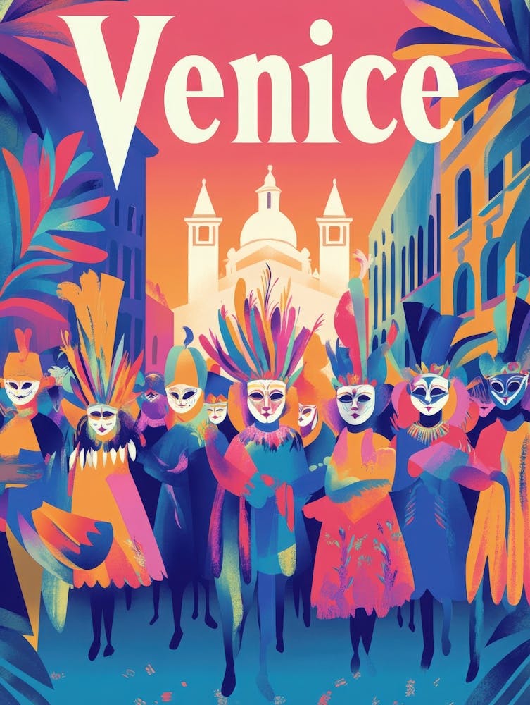 Aihrgdesign A 1970s Inspired Travel Poster For Venice 1