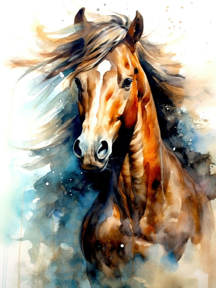 Horse Watercolor Painting 2 animal