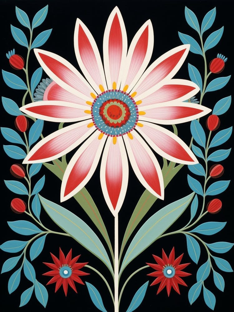 Flower Motif Painting Edelweiss 3
