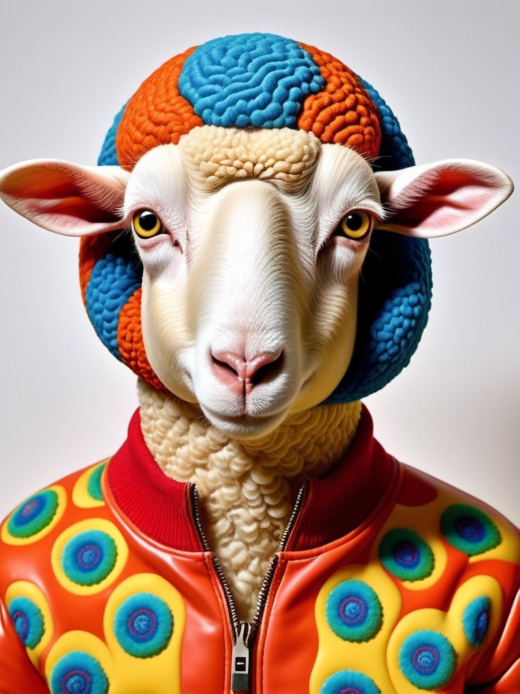 Anthropomorphic Ram In A Hat and a Jacket