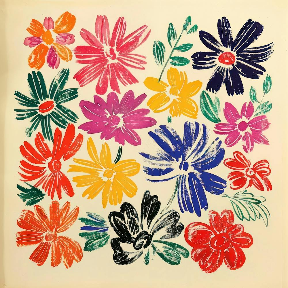 Peinture de Fleurs d'Été Style Matisse 10