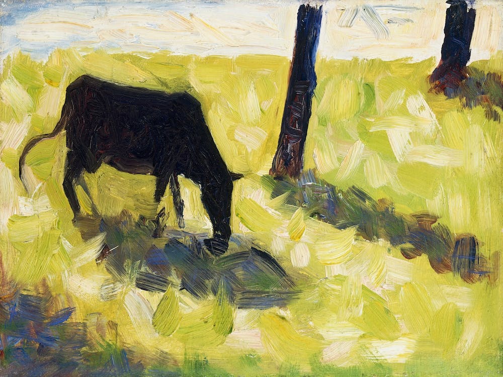 Black Cow In A Meadow, Georges Seurat