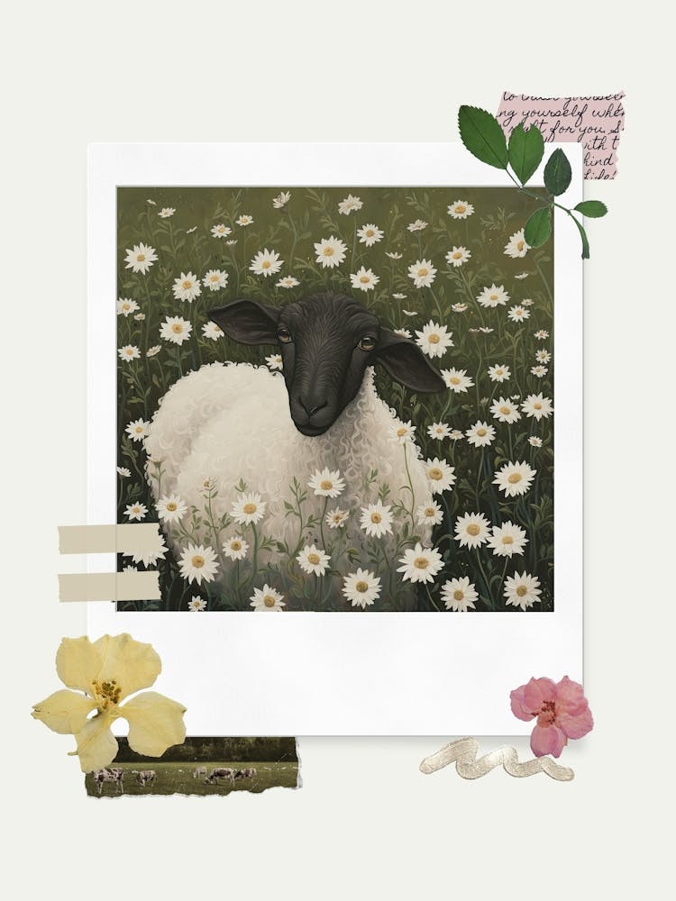 Scrapbook Sheep Fairycore Painting 5