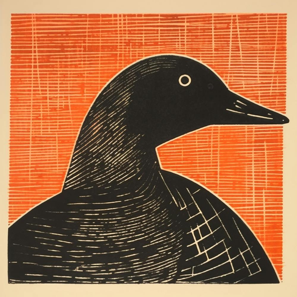 Retro Bird Lithograph Coot 3