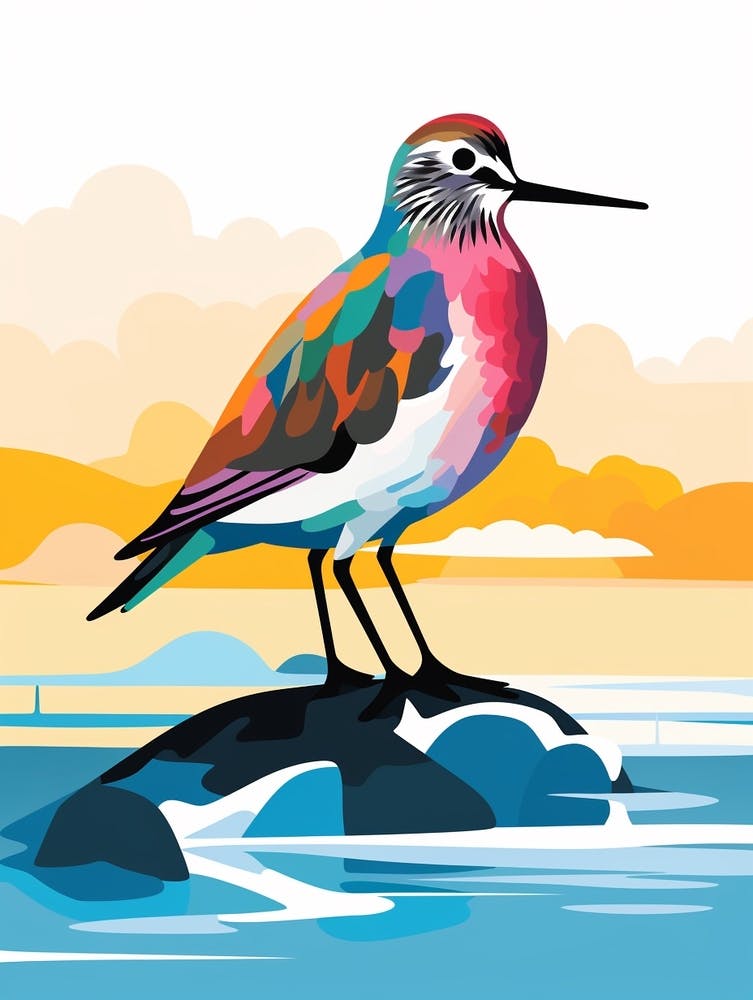 Colourful Geometric Bird Dunlin 1