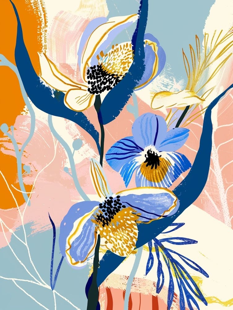 Colourful Flower Illustration Forget Me Not 7
