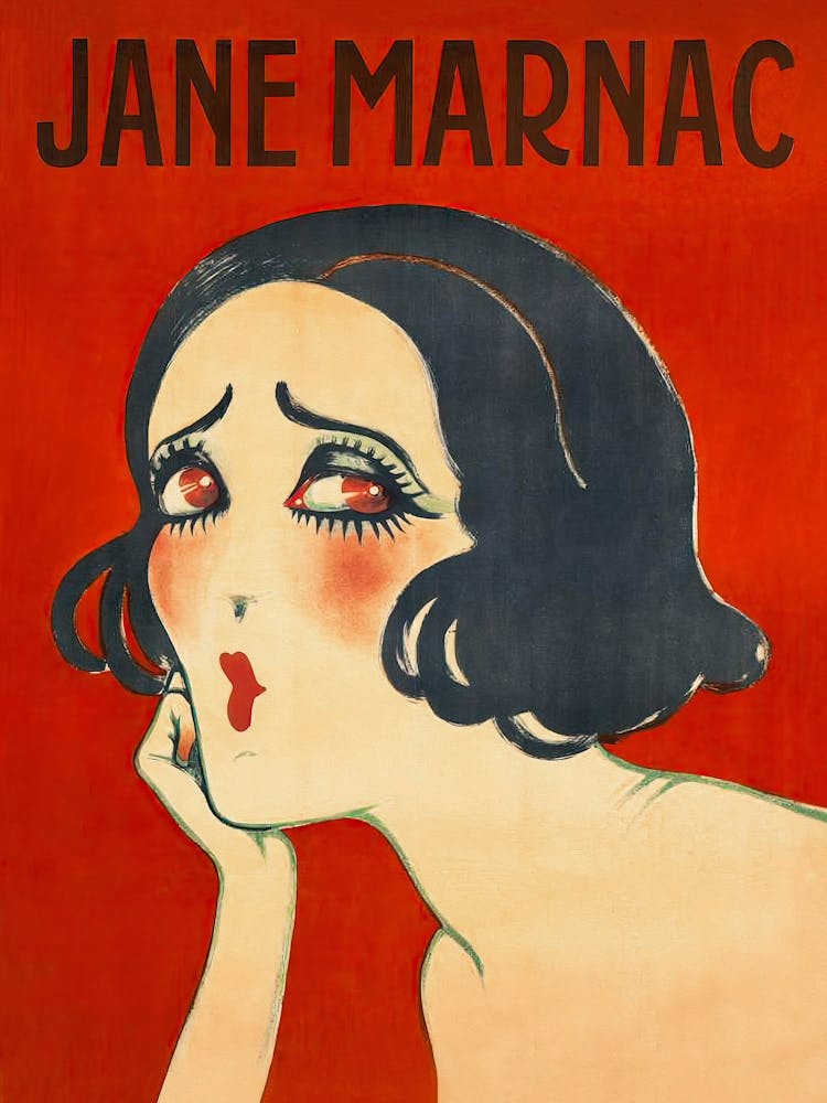Jane Marac, Woman Portrait, Vintage Poster