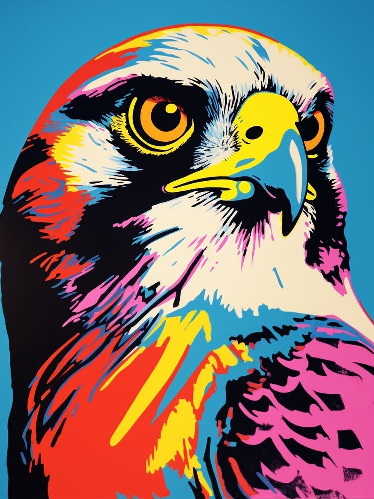 Andy Warhol Style Bird Falcon 6