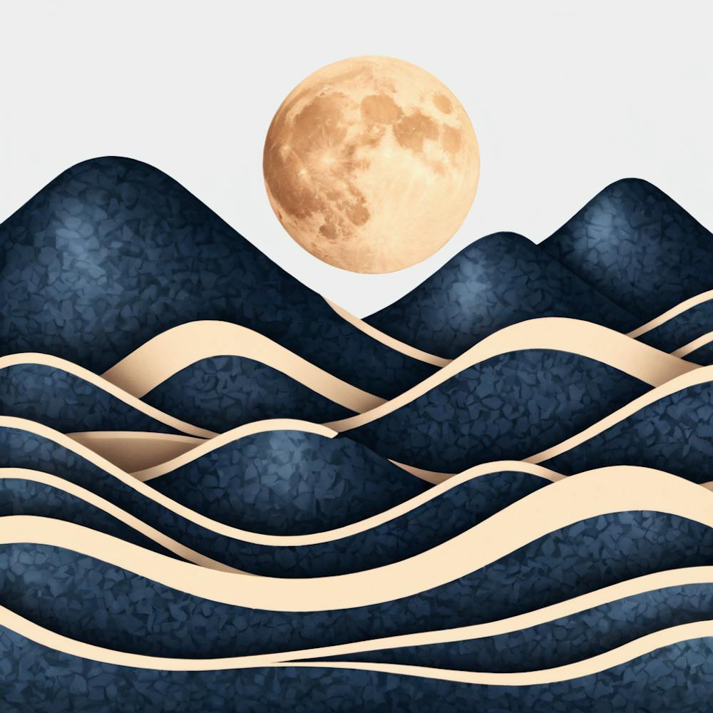 Moon And Waves 65