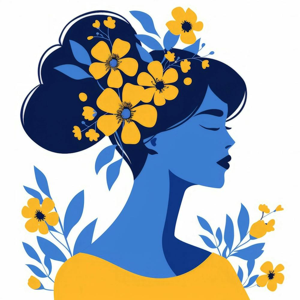 Portrait Of A Woman With Flowers 5