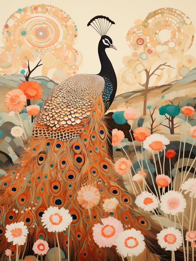 Peacock 1 Detailed Bird Painting