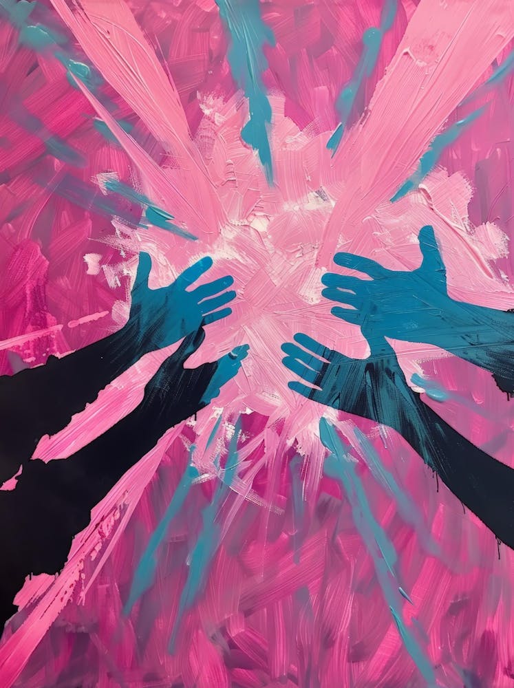 Two Hands Reaching For Each Other