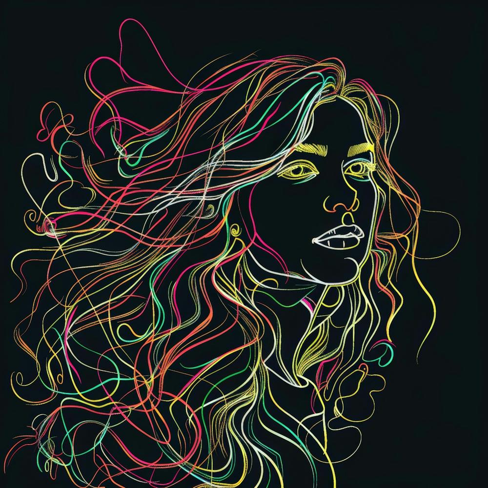 Girl With Colorful Hair 1