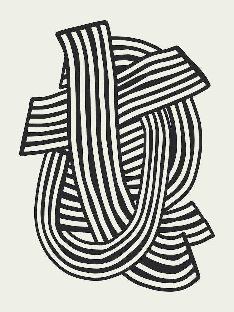 Striped Abstract In Black