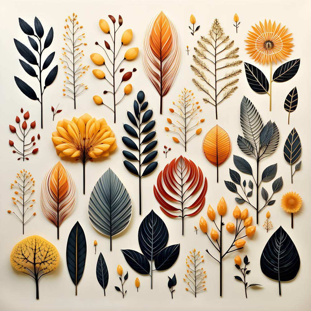 Elegant 3D Paper Art | Fall-Inspired Botanical Wall Decor | Handcrafted Leaf & Floral Sculpture for Home Styling