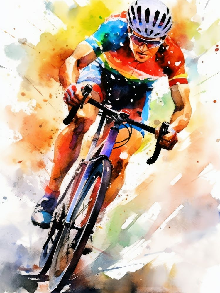 rennrad aquarell Aquarell Radsportler Art Print by JBJart Justyna Jaszke – Fy!