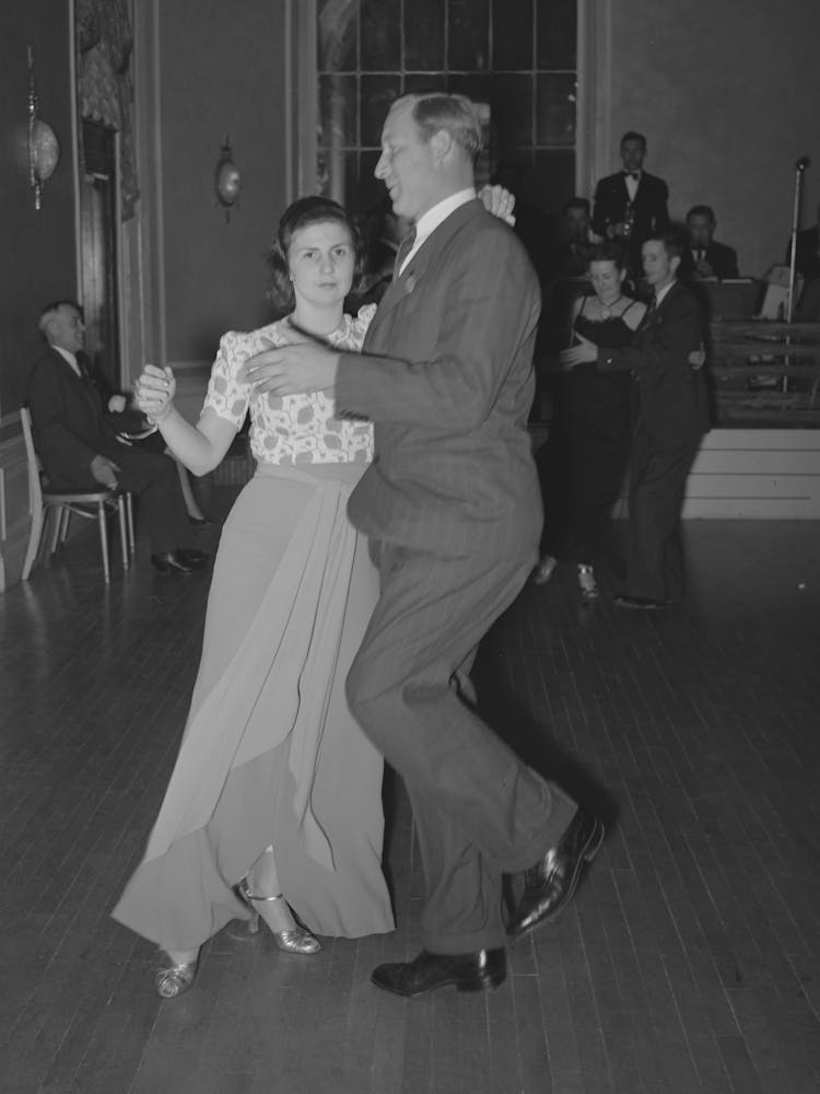 Couple Dancing The Schottische At A Dance During The San Angelo Fat Stock Show, San Angelo, Texas By Russell Lee