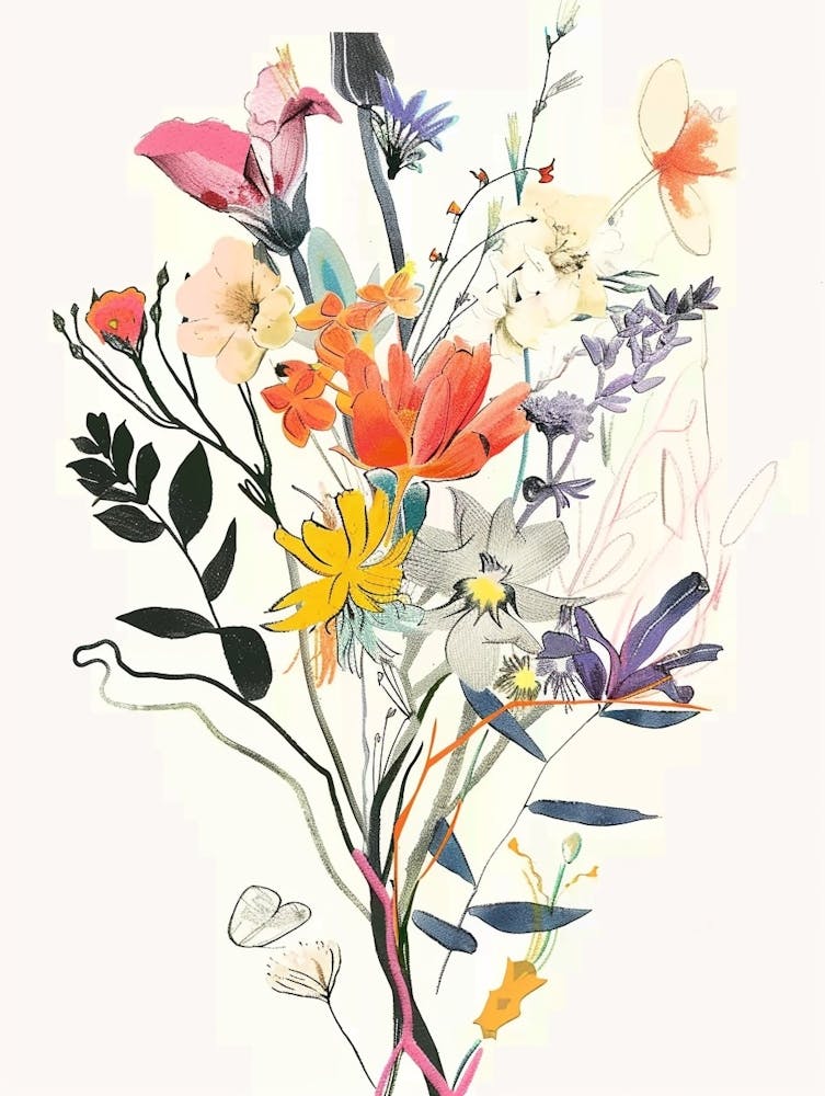 Kangaroo Paw 3 Collage Flower Bouquet