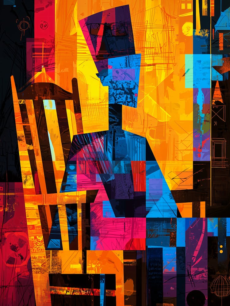 Whistler’S Mother Reinterpreted In Bold Abstract Poster