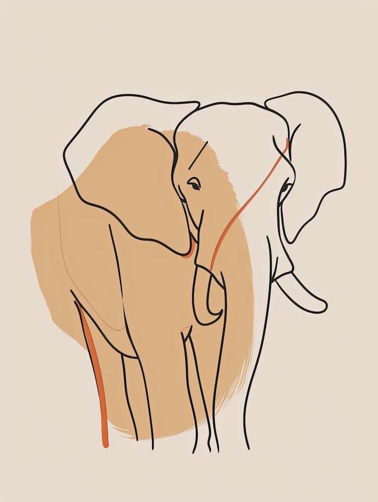 Elephant - Boho, Line Art 11