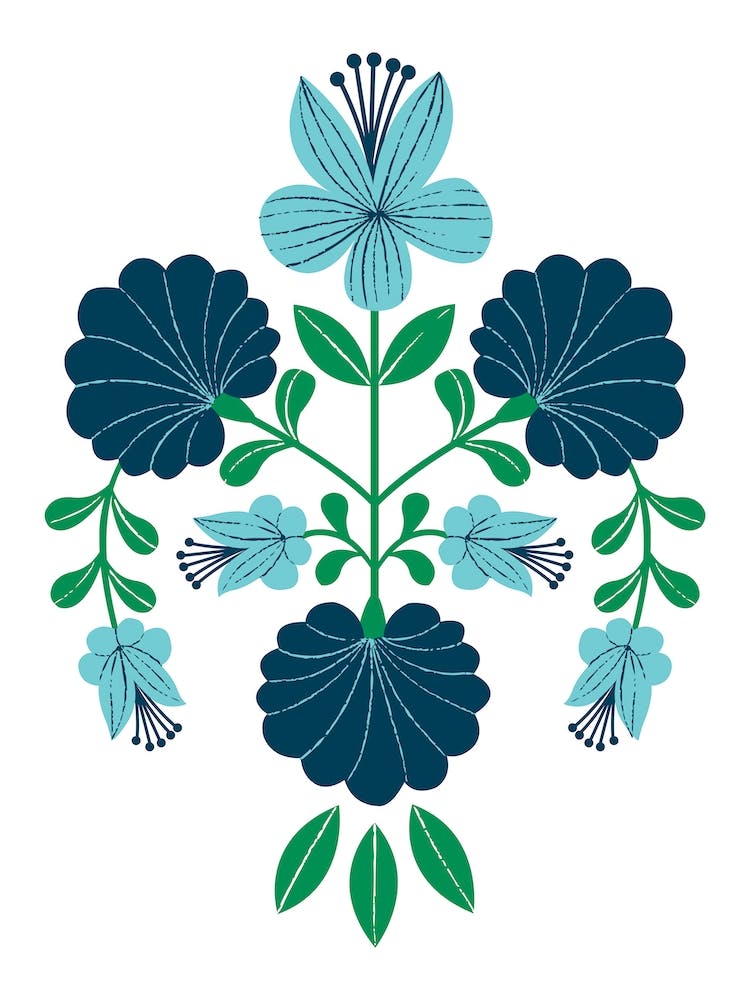 Floral Emblem Blues