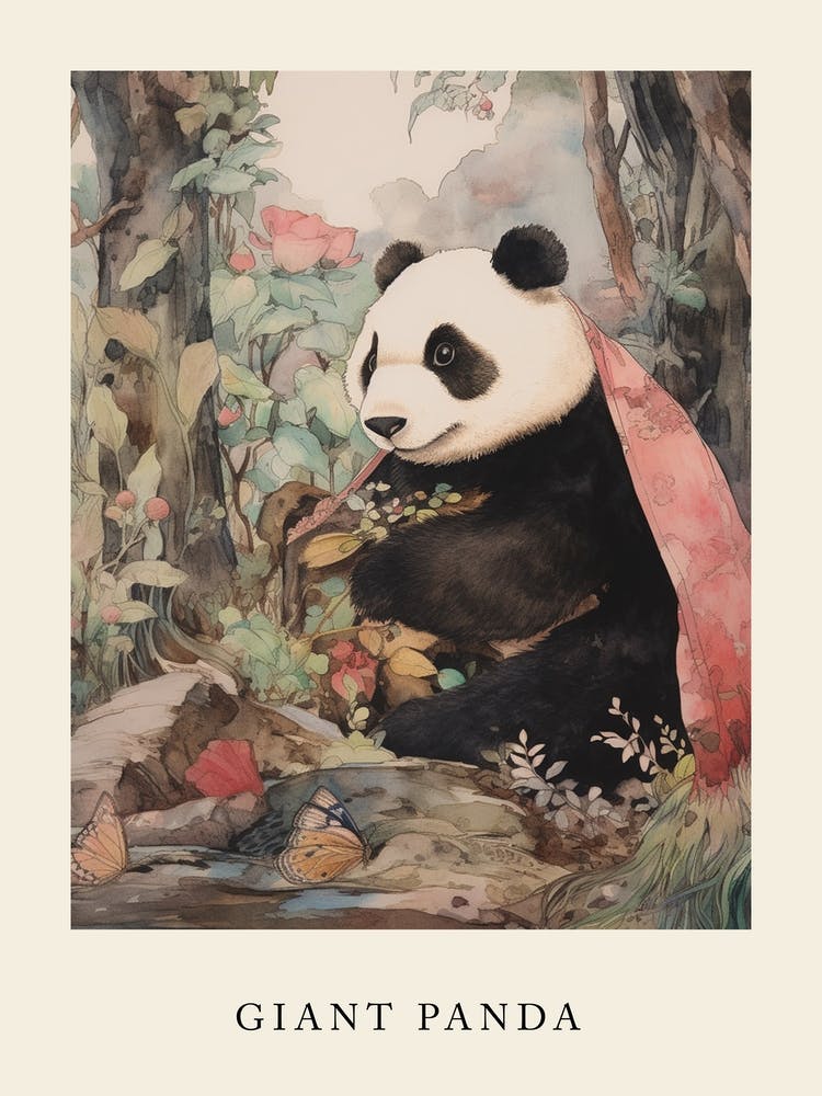 Inspiré par Beatrix Potter Aquarelle d'Animal Panda Géant 4