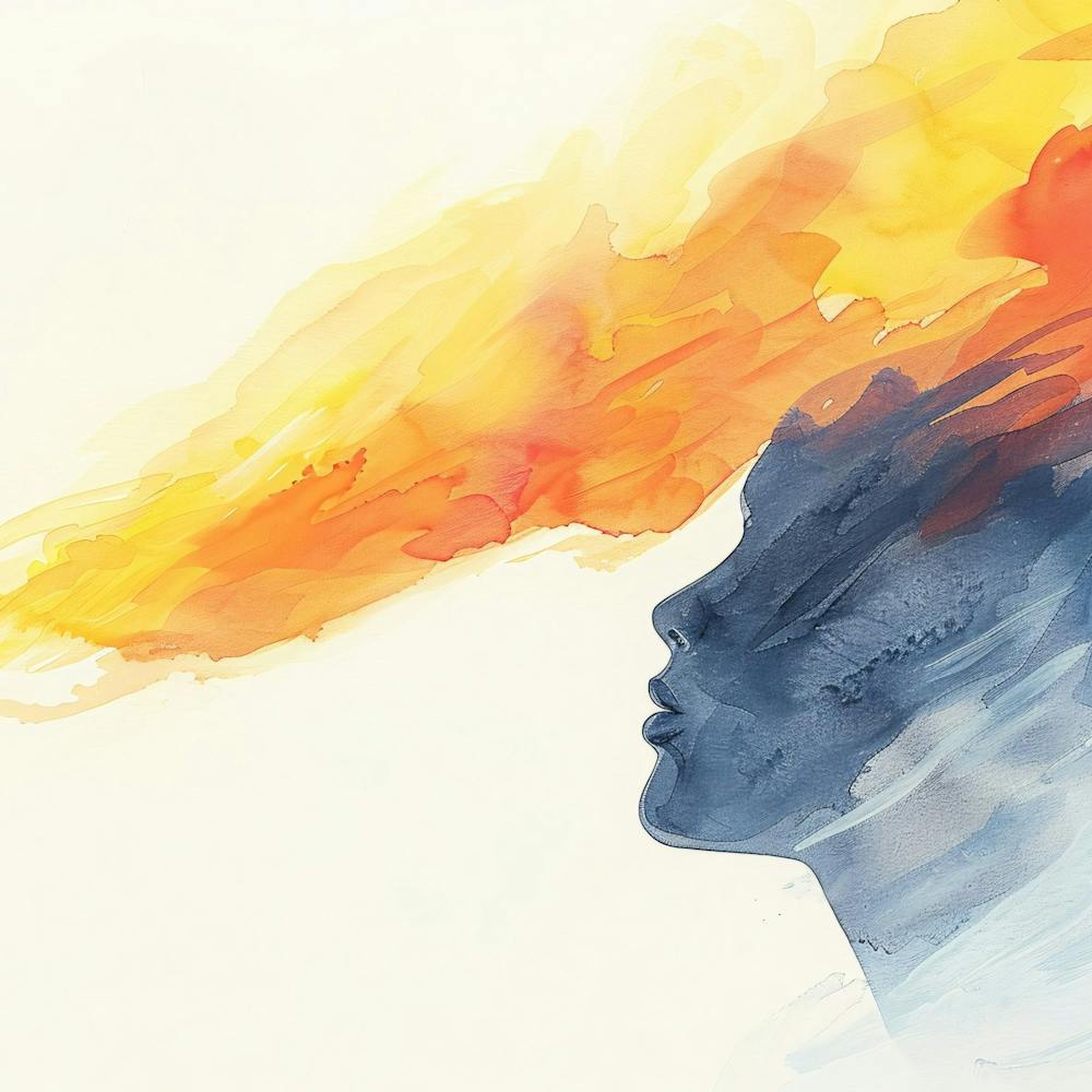 Watercolor Of A Woman'S Head