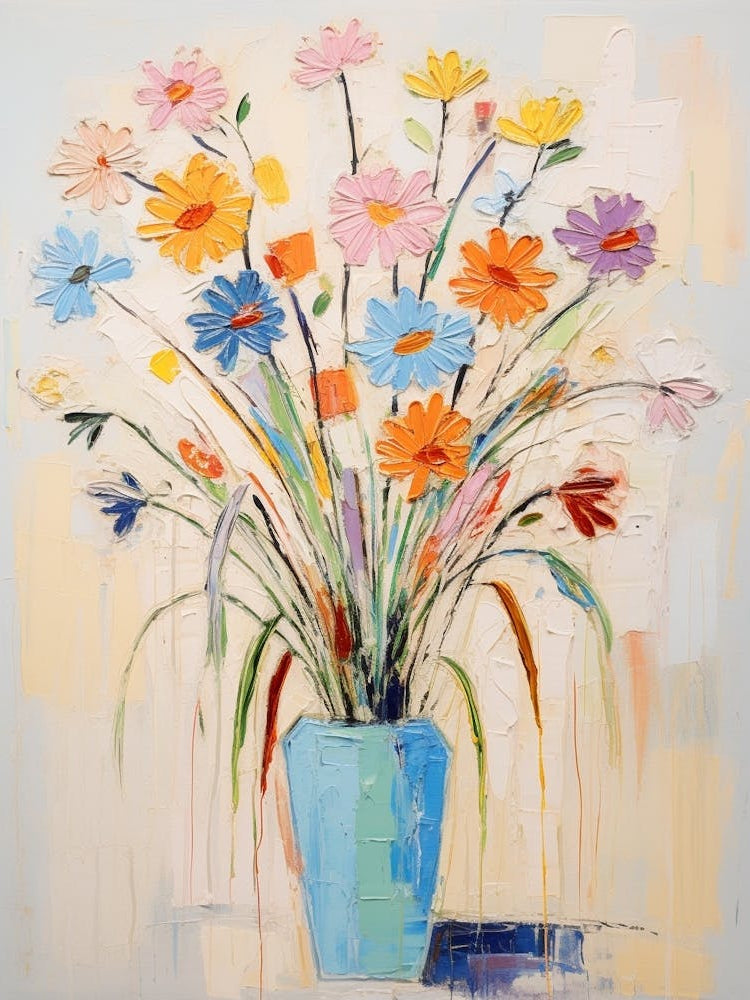 Flower Painting Fauvist Style Flax Flower 3