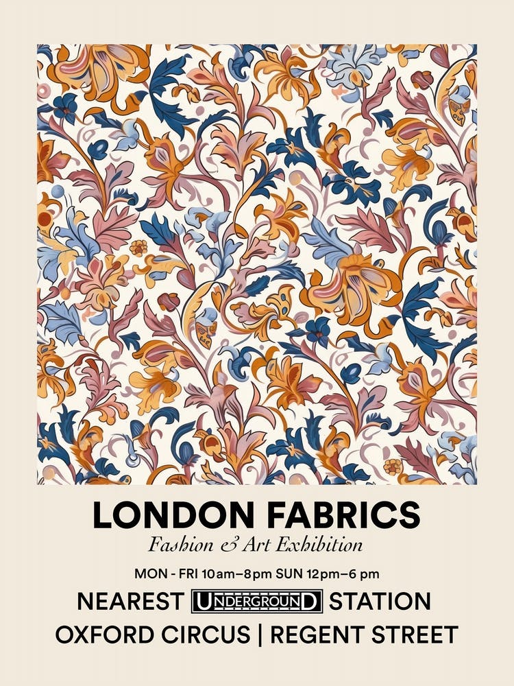 Poster Rose Mist London Fabrics Floral Pattern 4