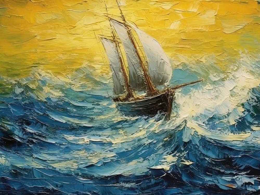 Sailboat In Rough Seas