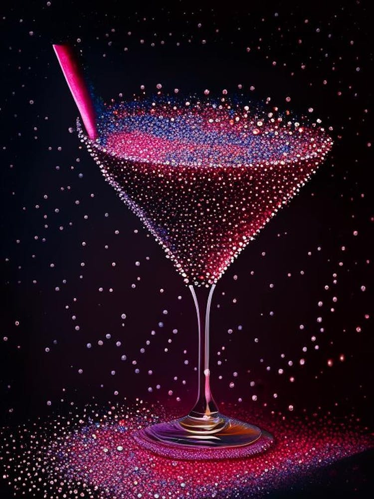 Cosmopolitan Pointillism Cocktail Poster