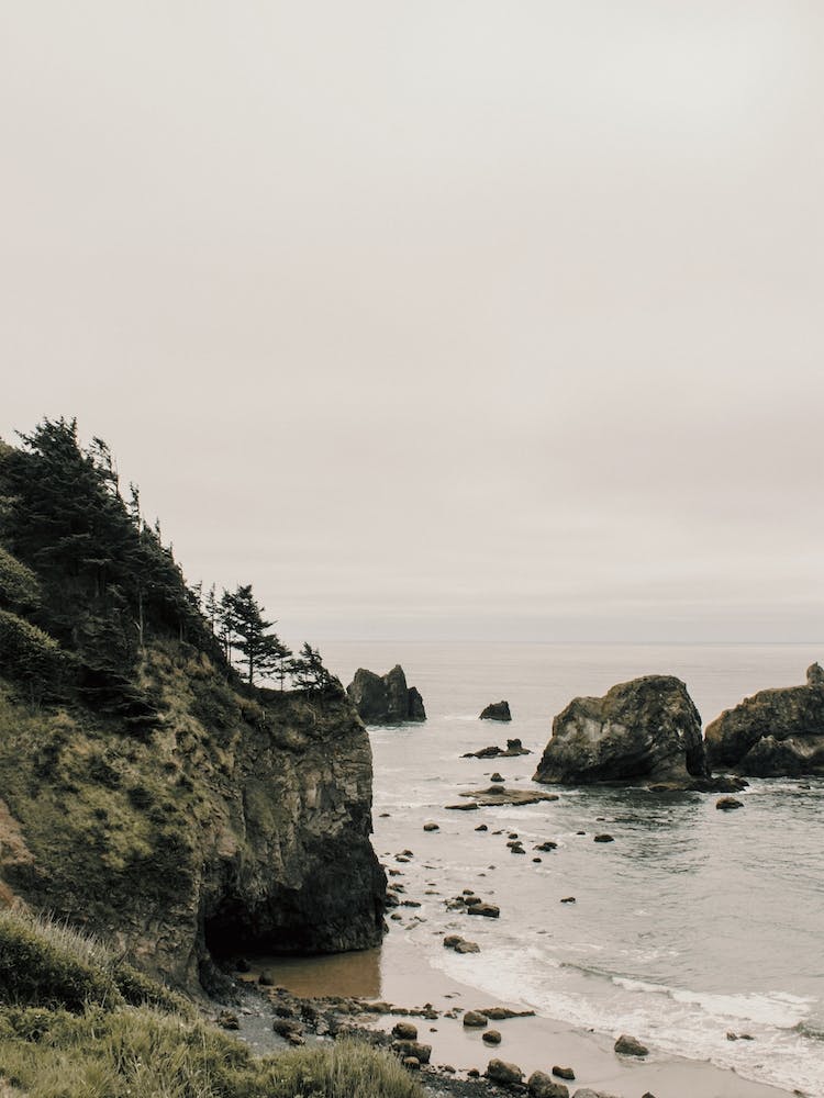 Plage d'Oregon maussade