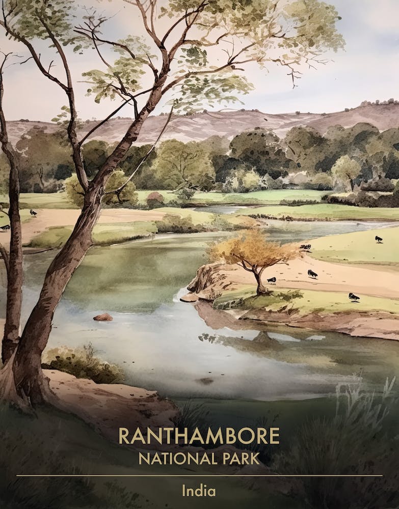 Ranthambore National Park India Watercolour 2