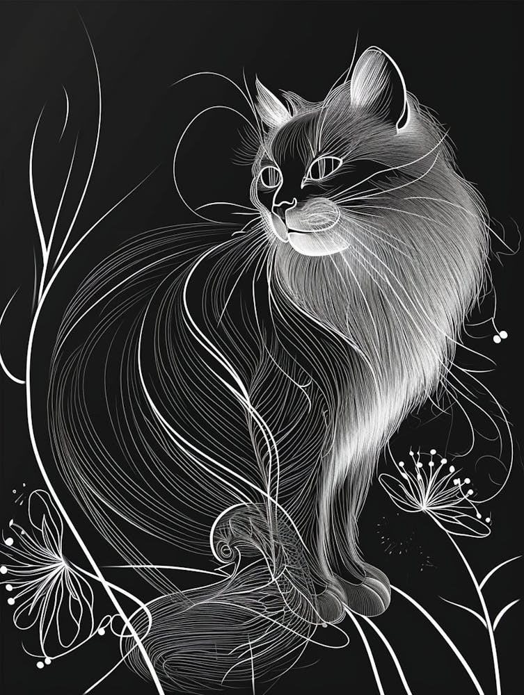 Himalayan Cat Minimalist Illustration 3