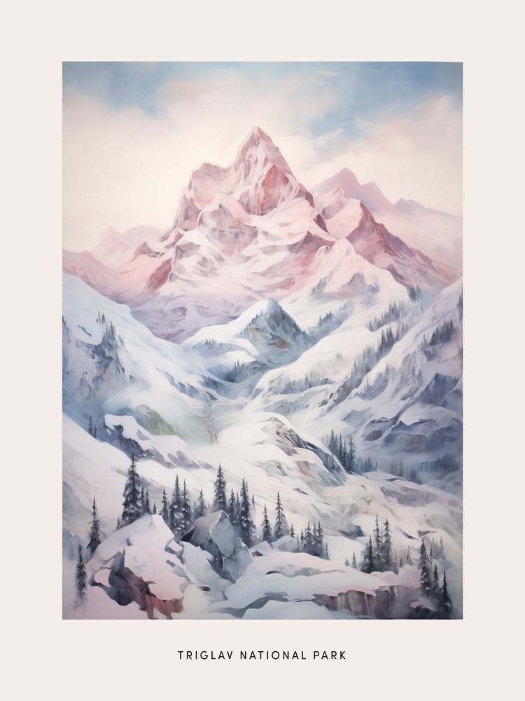Dreamy Winter National Park Poster  Triglav National Park Slovenia 2